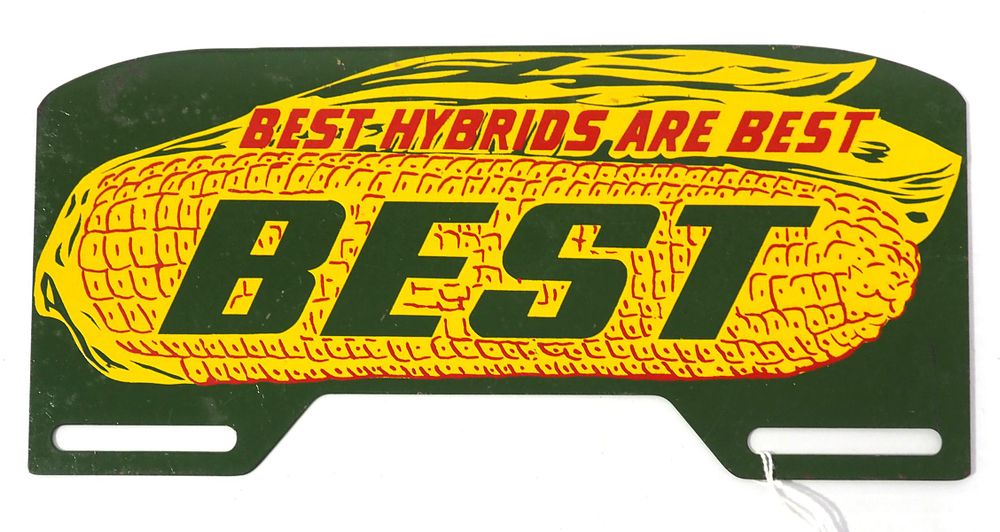 Lot 658: Best Hybrids Are Best tin license plate topper