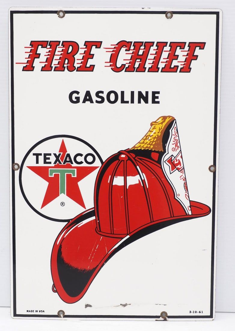 Lot 173: Texaco Fire Chief Gasoline sign