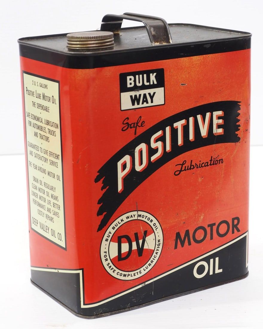 Lot 190: Bulk Way "Positive" Motor Oil 2-gallon tin