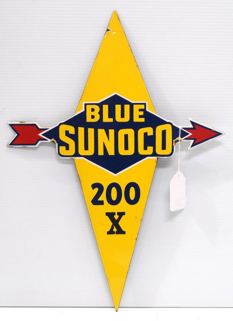 Lot 201: Blue Sunoco 200 X sign