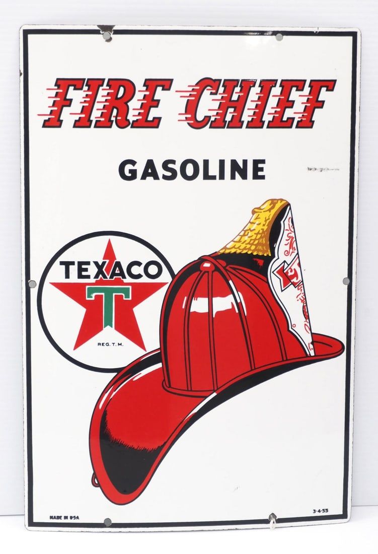 Lot 214: Texaco Fire Chief Gasoline sign