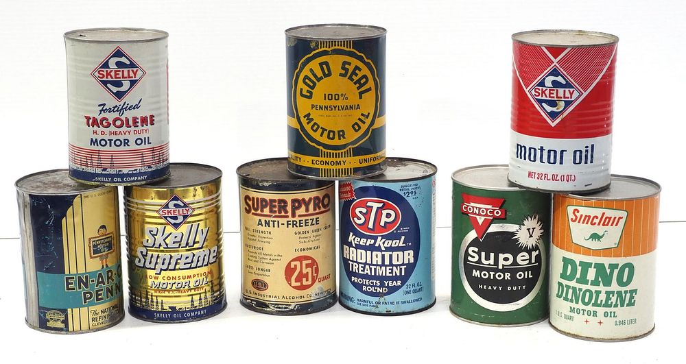 Lot 217: (9) 1-quart petroleum product cans