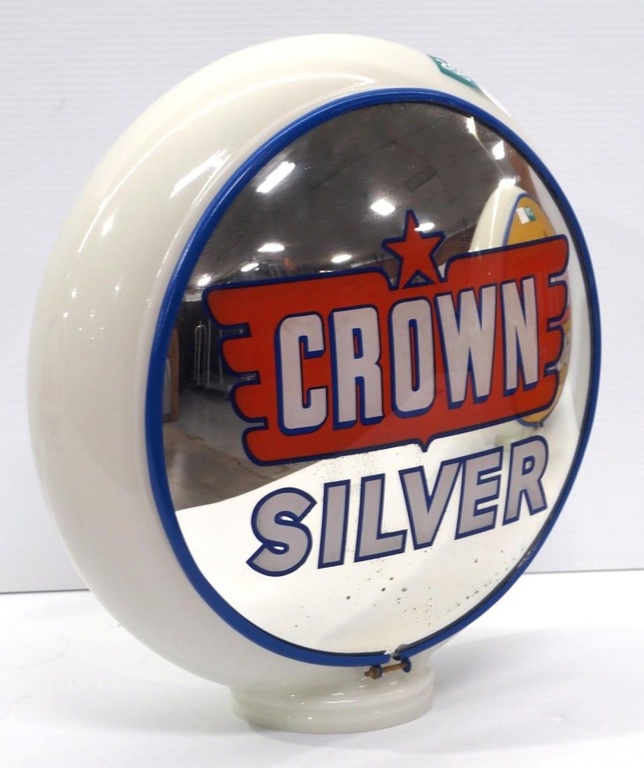 Lot 268: Crown Silver gas pump globe