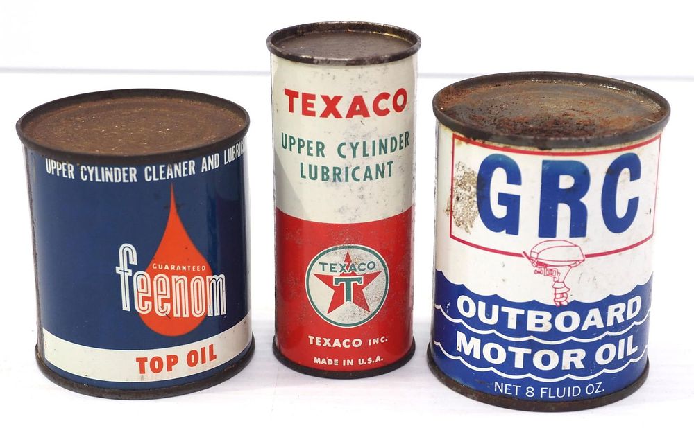 Lot 284: (3) Small petroleum product tins