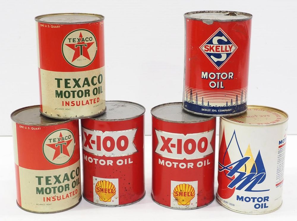 Lot 286: (6) 1-quart motor oil cans