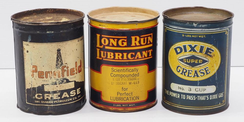 Lot 287: (3) 5-lb grease tins