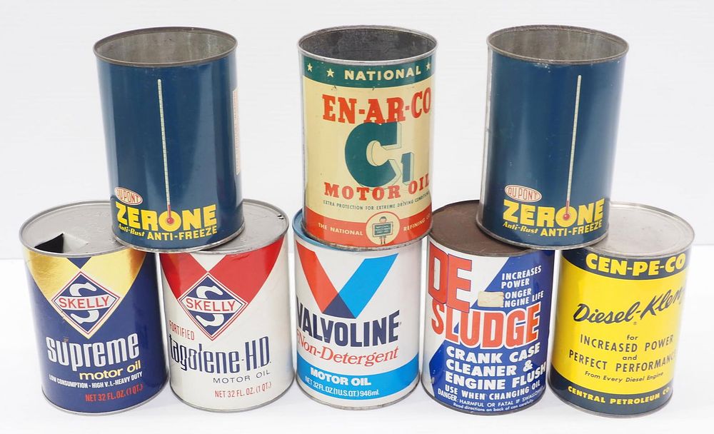 Lot 296: (8) 1-quart petroleum product cans