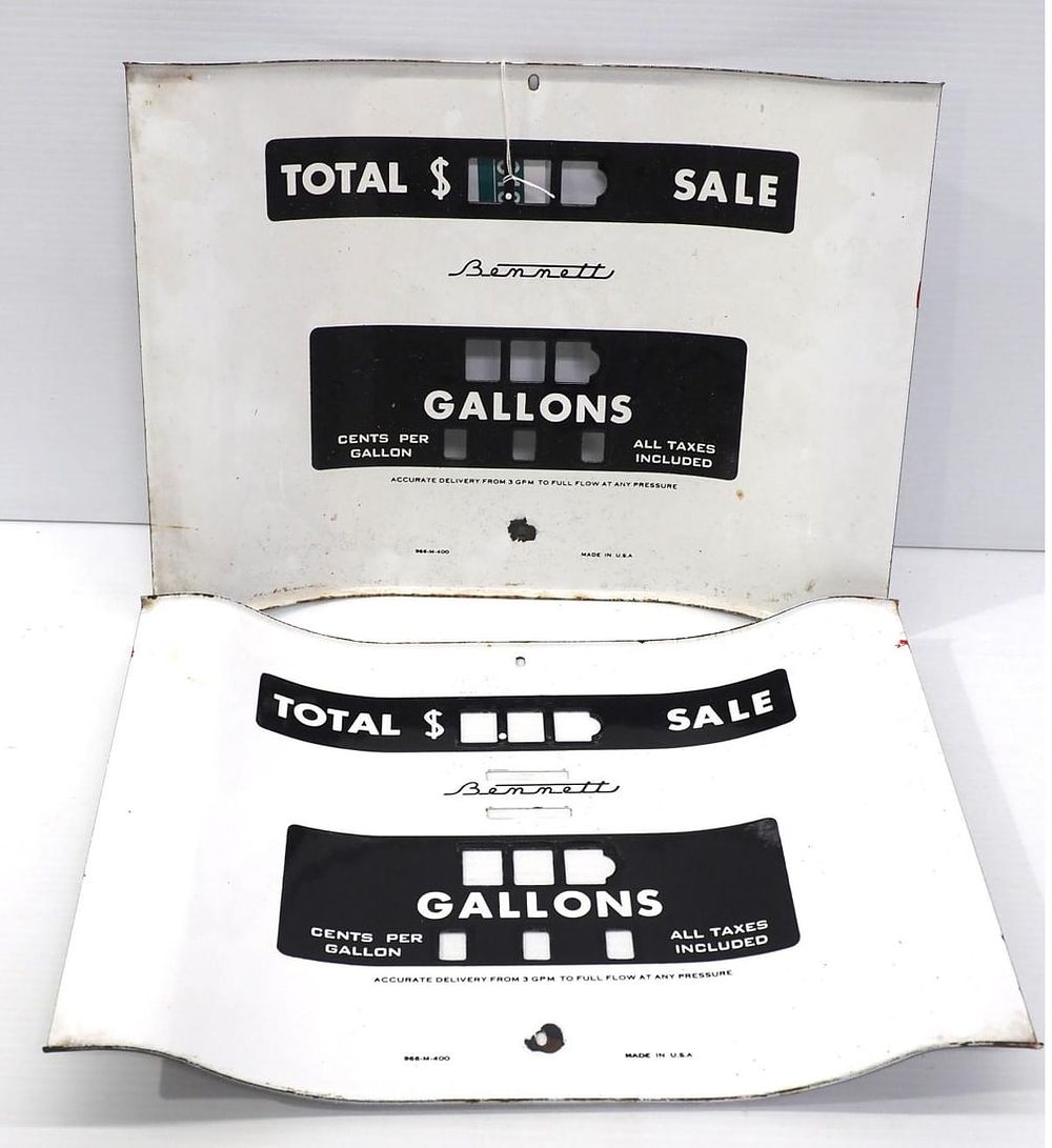 Lot 318: (2) Bennett gas pump panels