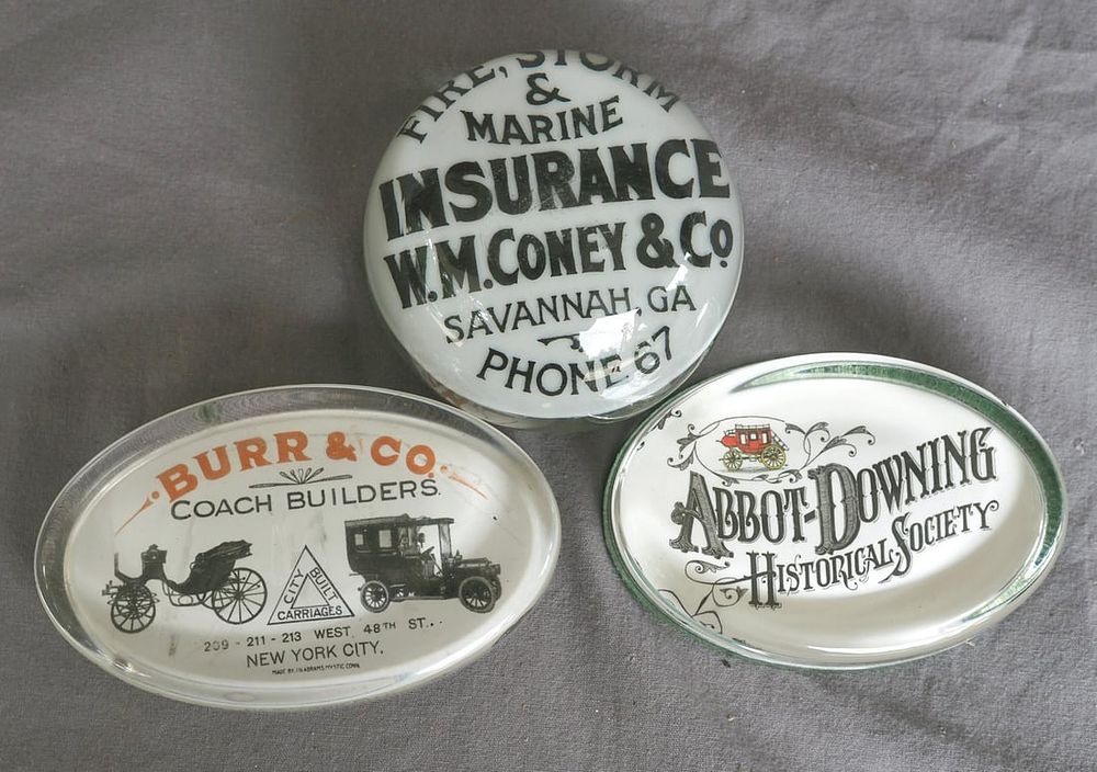 Lot 1186: (3) Glass paper weights