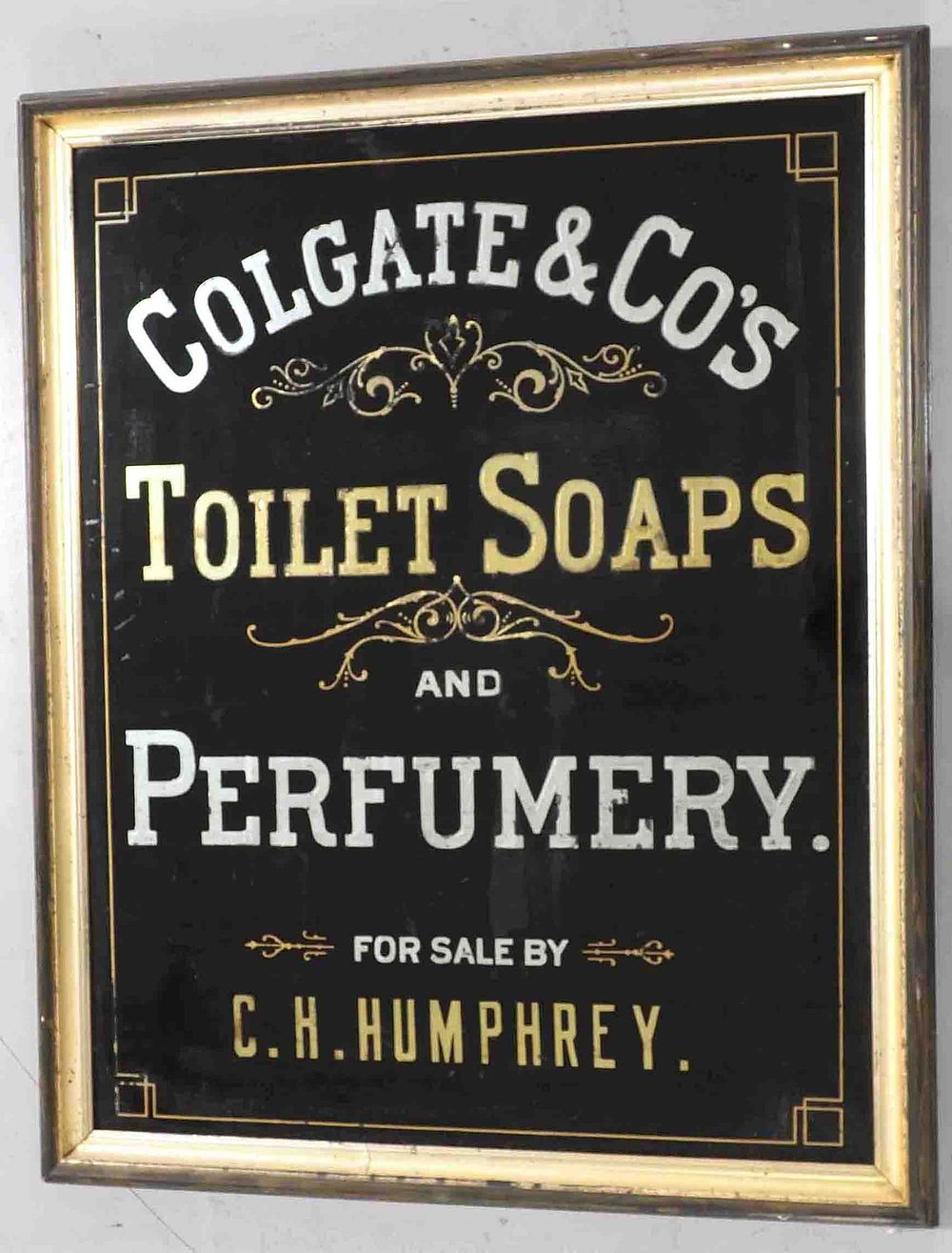 Lot 1197: Colgate & Co's Toilet Soap & Perfumery sign
