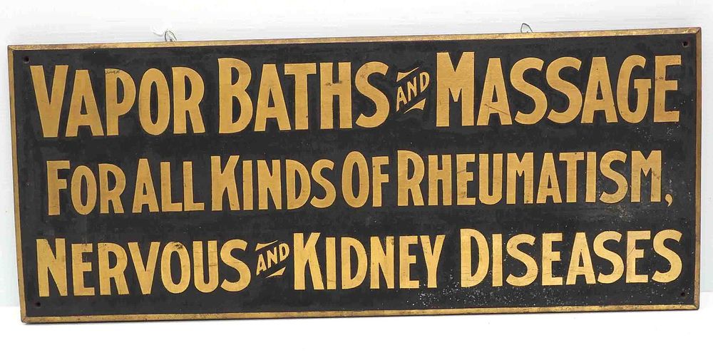 Lot 1228: Vapor Baths & Massage sign