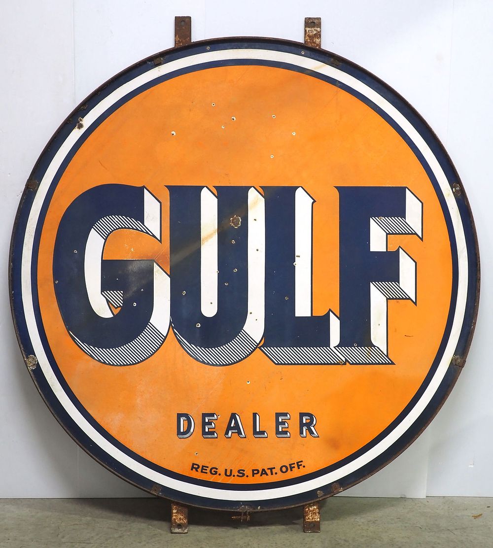 Lot 1240A: Gulf dealer sign