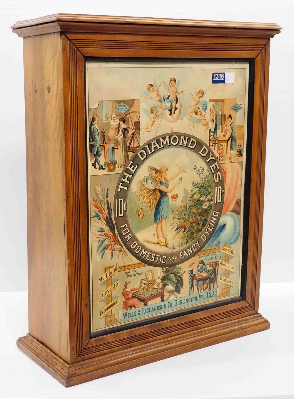 Lot 1318: Diamond Dyes wooden product cabinet