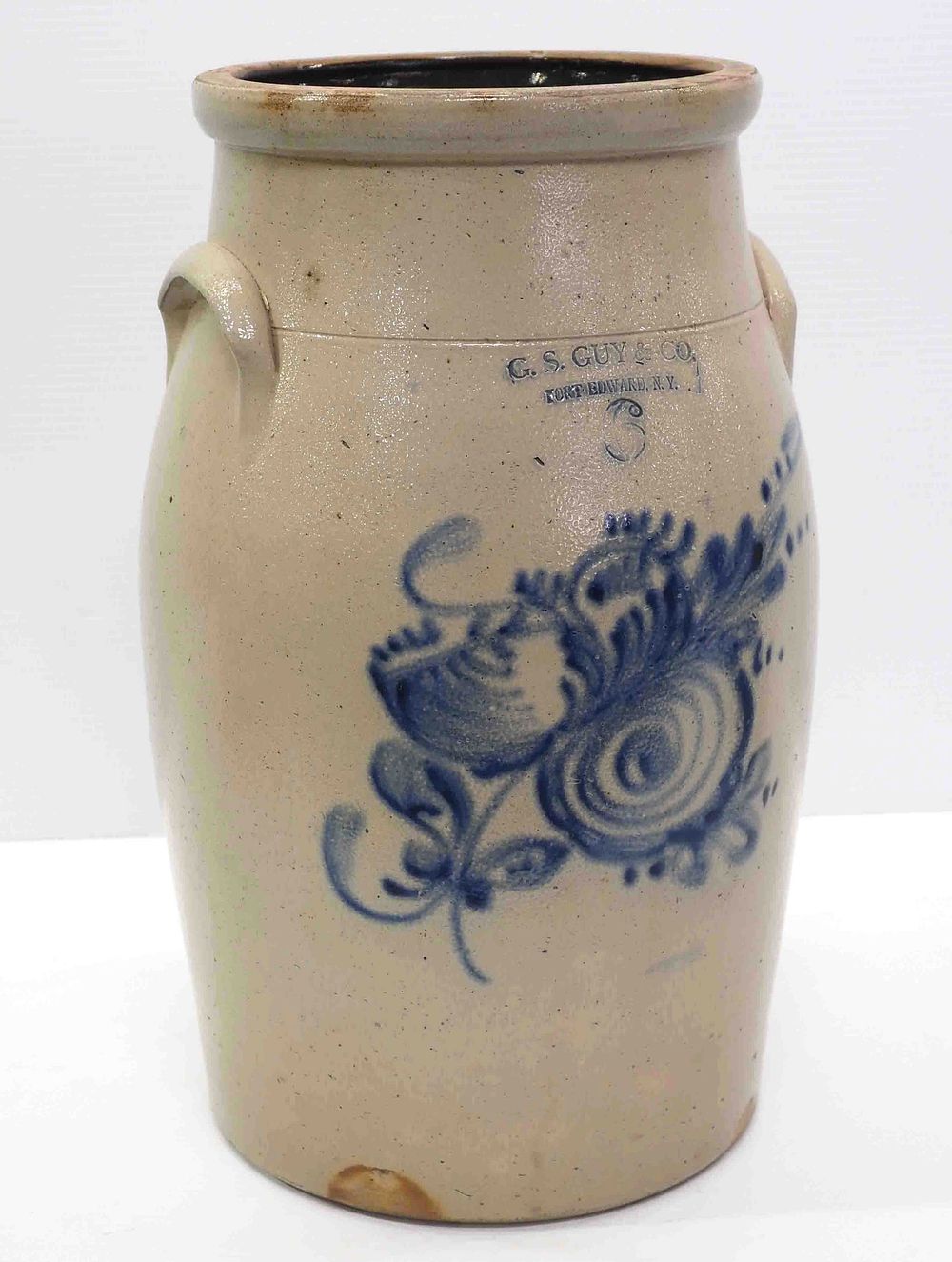 Lot 1402: G.S. Guy & Co., Fort Edward, N.Y. 6-gallon crock