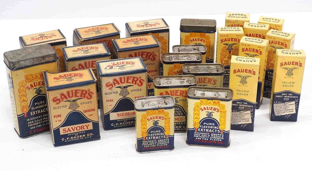 Lot 1406: Sauer's spices, flavorings and food colorings