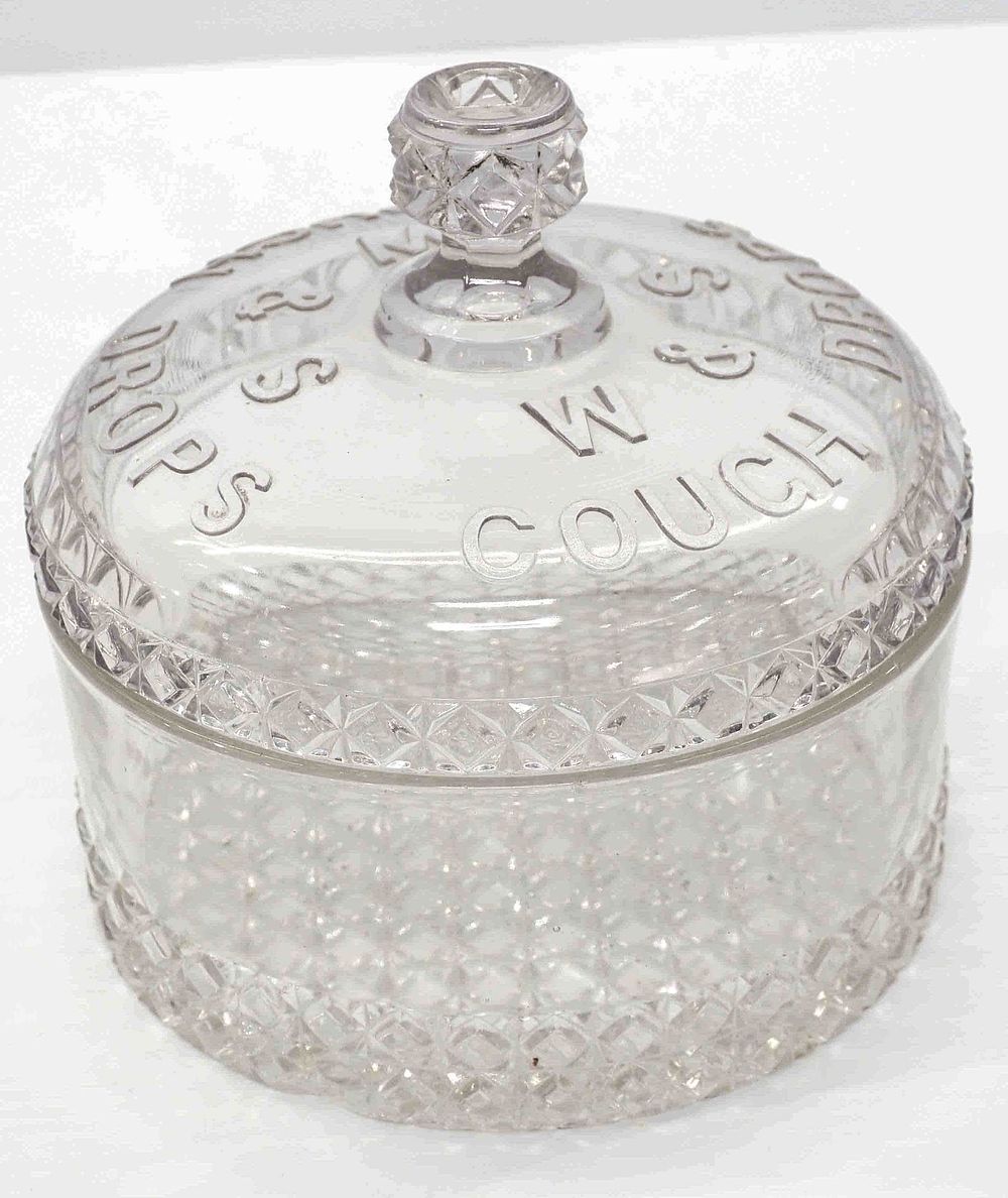 Lot 1427: W&S Cough Drops cut glass display jar