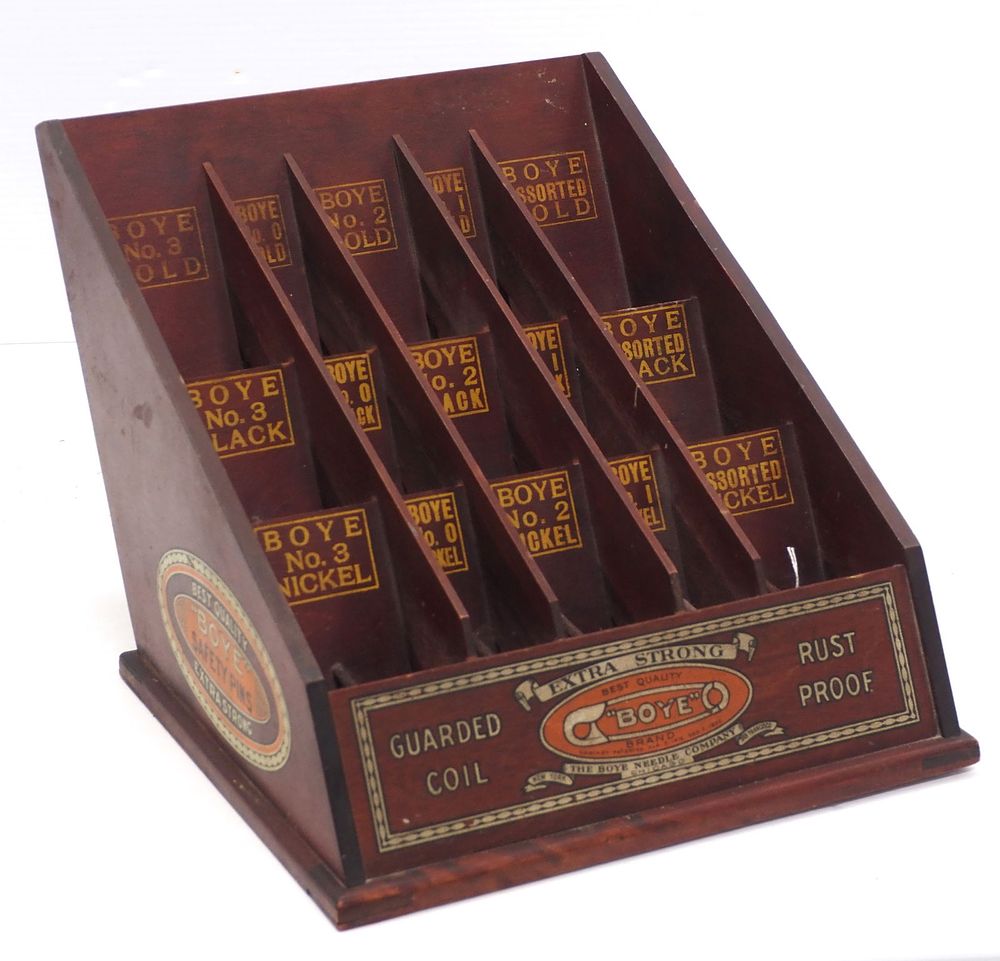 Lot 1441: Wooden Boye Safety Pins display case