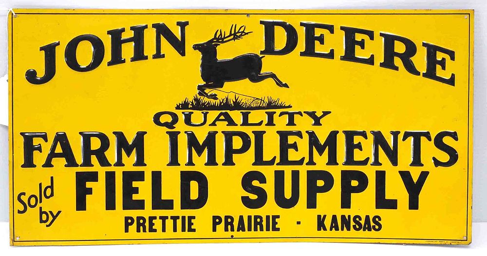 Lot 151: John Deere Farm Implements dealer sign