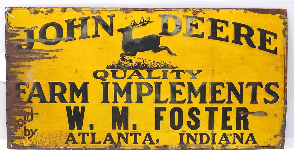 Lot 158: John Deere Farm Implements dealer sign