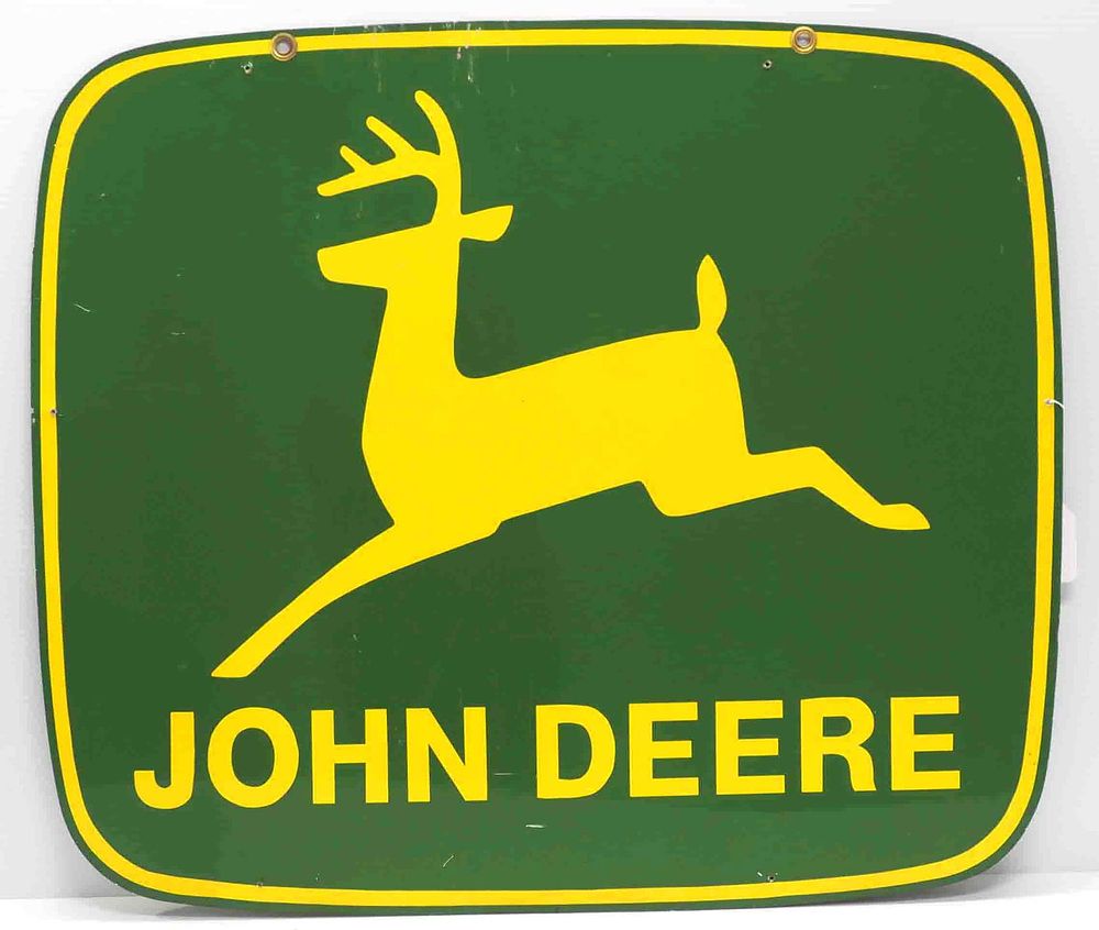 Lot 174: John Deere logo sign