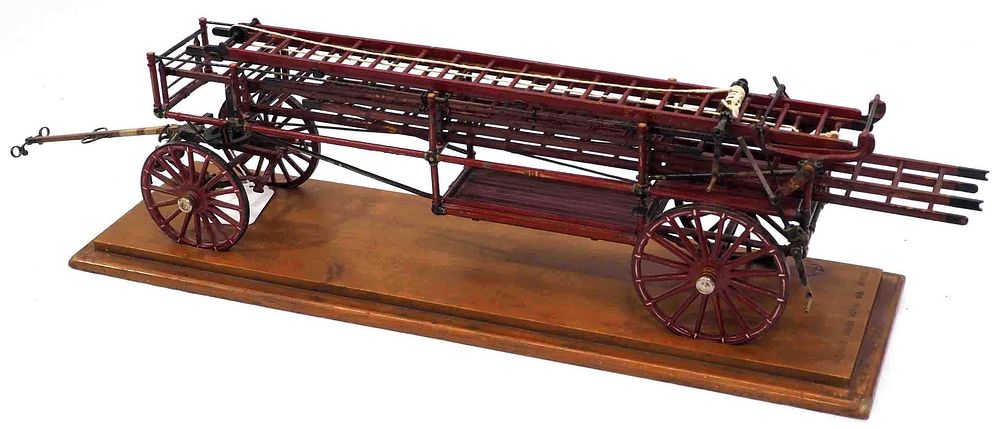 Lot 194: Early salesman sample horse-drawn ladder wagon