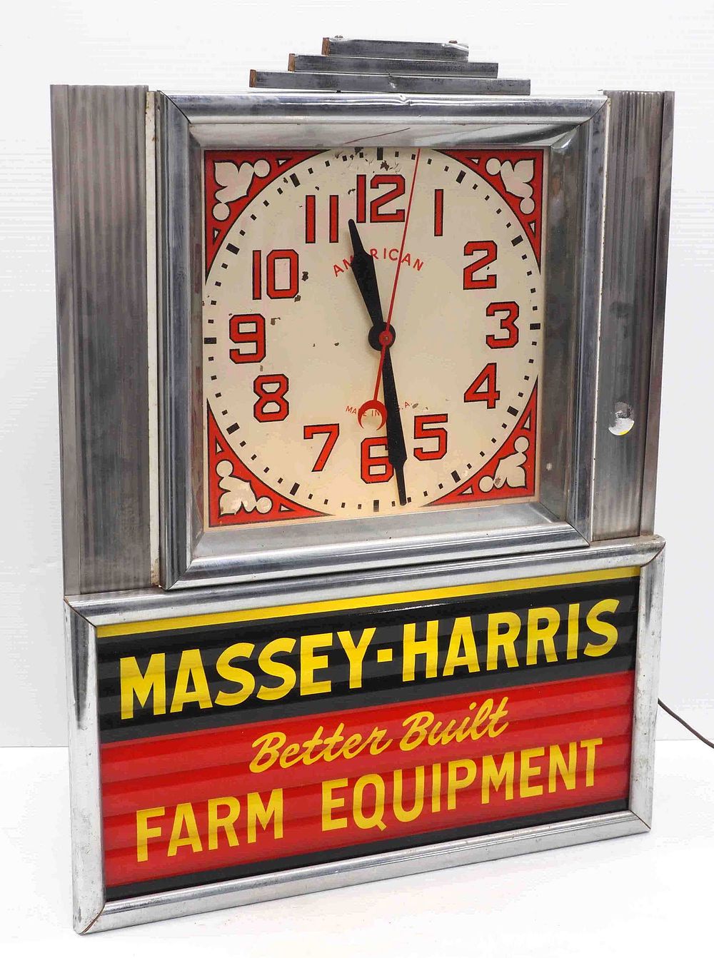 Lot 238: Massey-Harris Better Built Farm Equipment clock