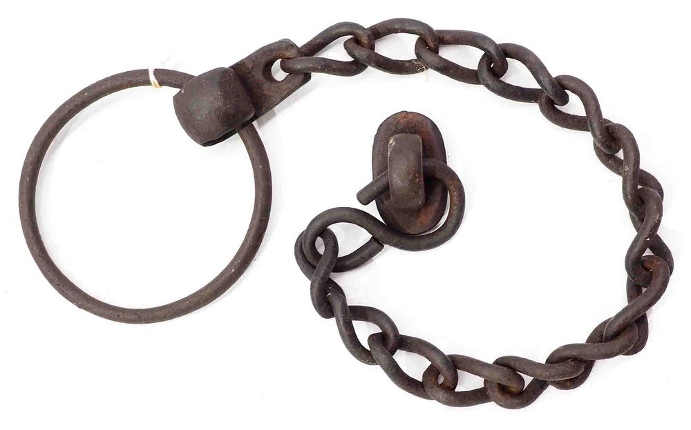 Lot 244: Spare horse lead for cast iron plow seat