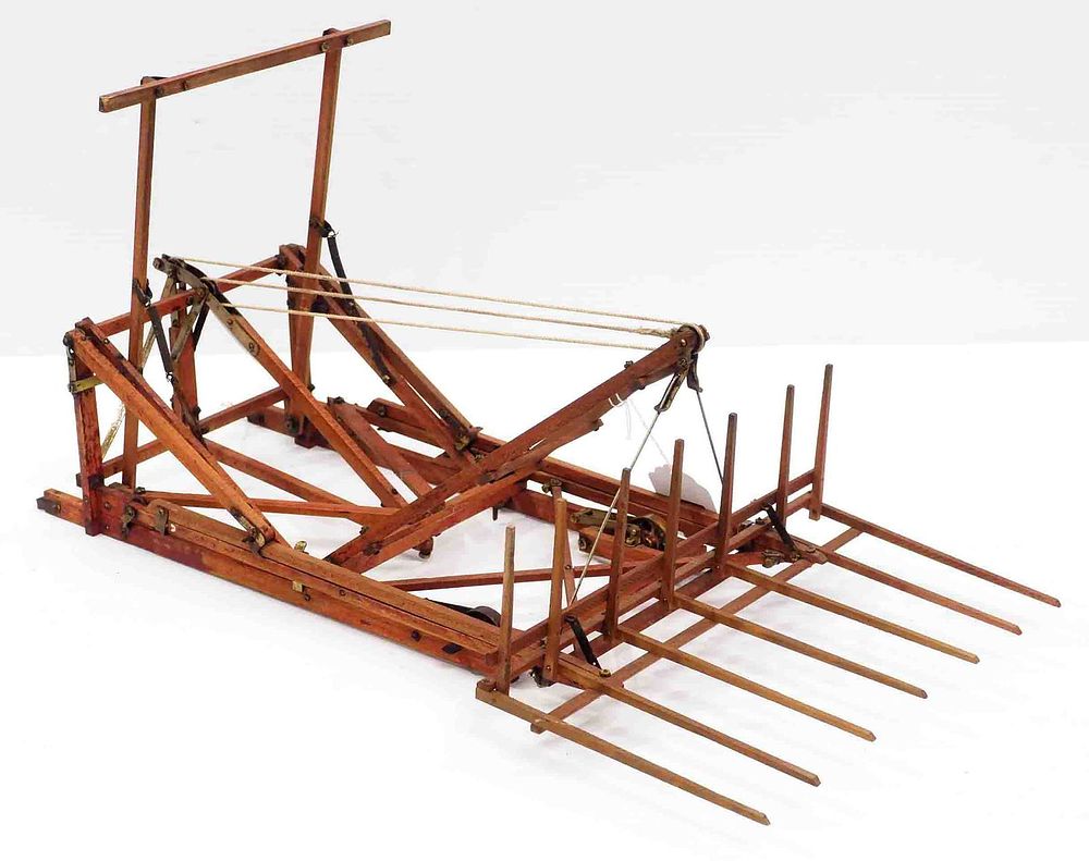 Lot 270: Salesman sample wooden Dempster hay stacker