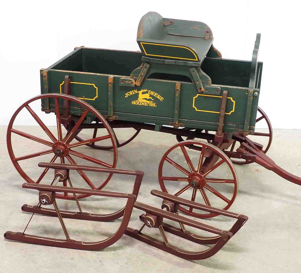 Lot 290: John Deere dealer give-away goat wagon