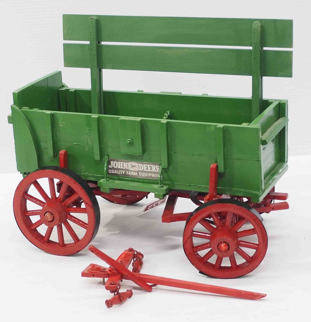 Lot 332: Custom John Deere double board box wagon