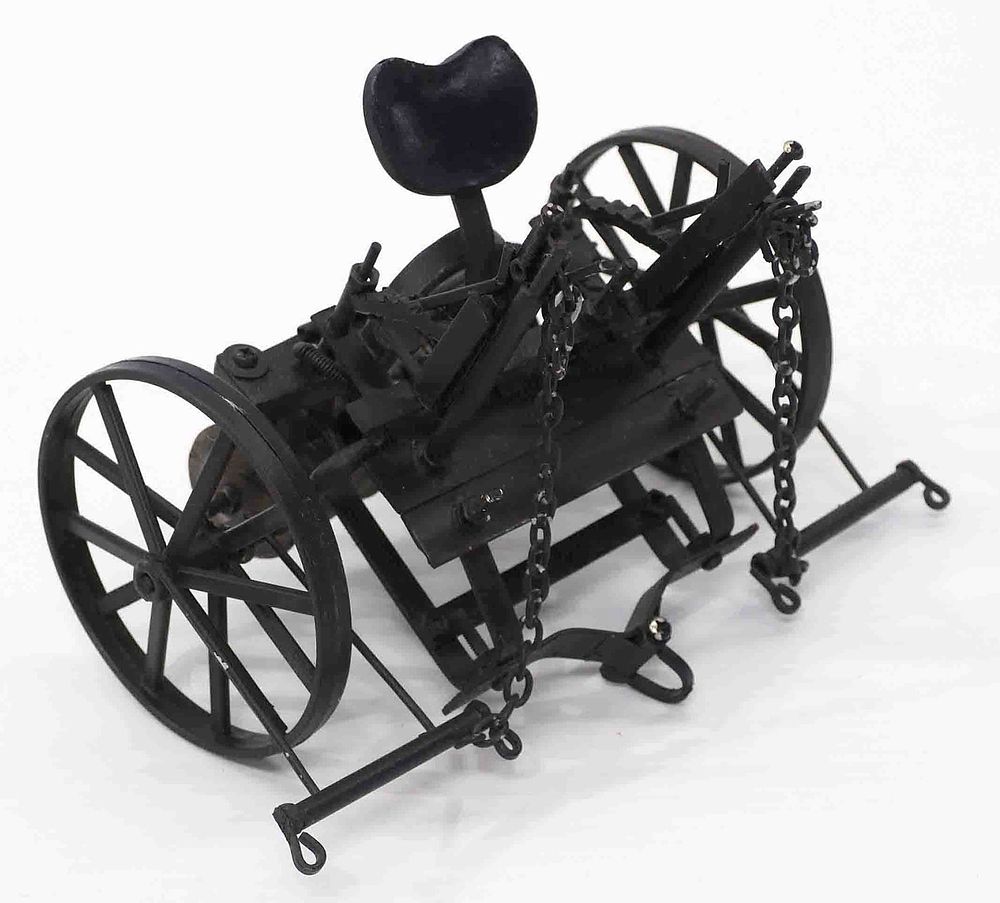 Lot 333: Custom metal horse-drawn disc harrow