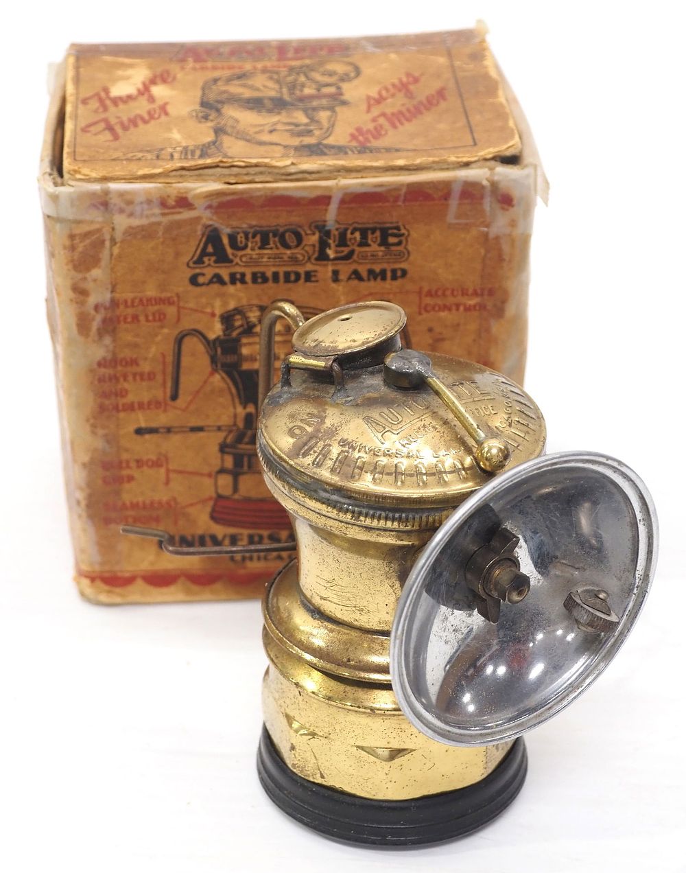 Lot 344: Universal Lamp Co. carbide lamp