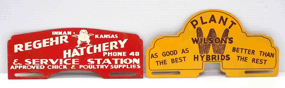 Lot 421: (2) License plate toppers