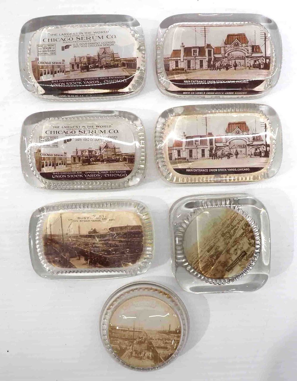 Lot 437: (7) Chicago Union Stockyard paper weights