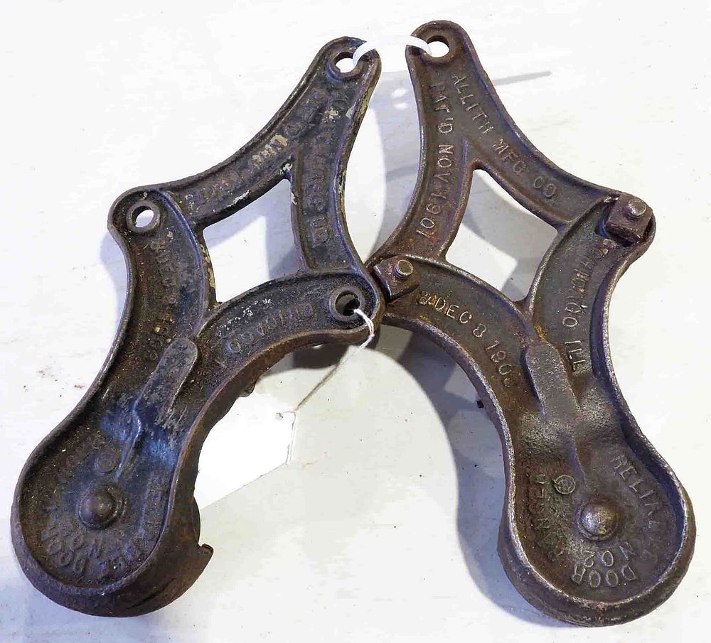 Lot 628: Pair of Allith Reliable No.2 barn door rollers