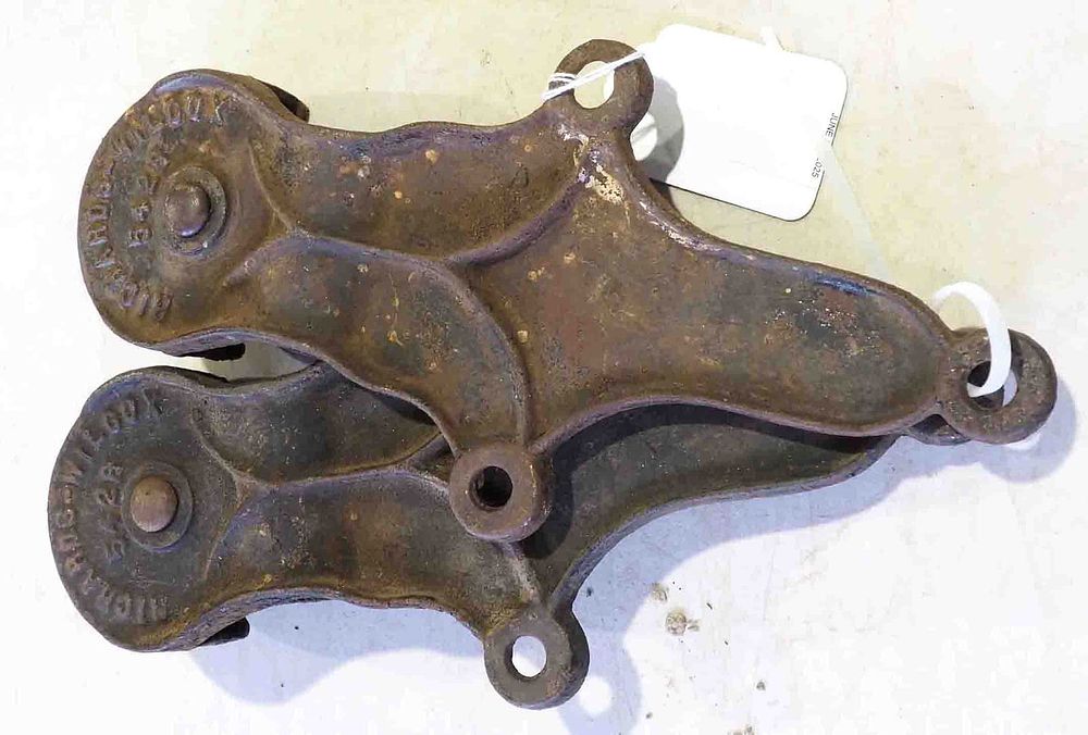 Lot 676: Pair of Richards-Wilcox barn door rollers