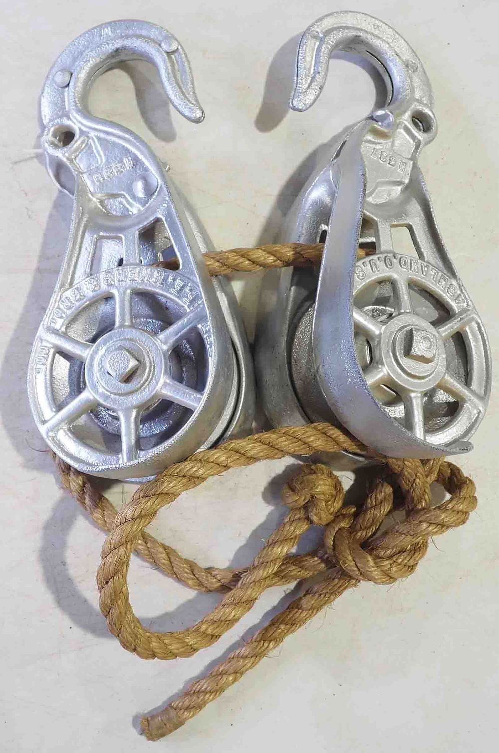 Lot 813: Set of Myers sling pulleys