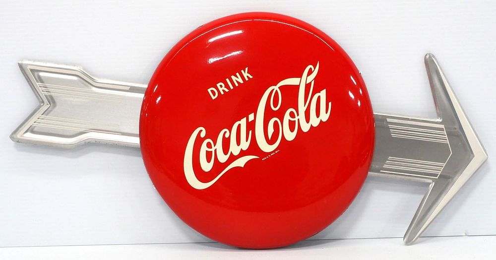 Lot 151: Drink Coca Cola arrow button sign