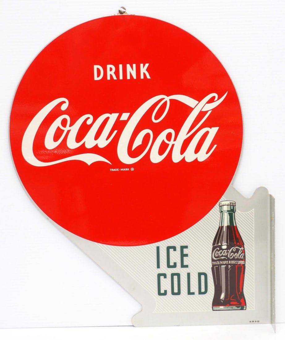 Lot 161: Coca Cola Ice Cold sign