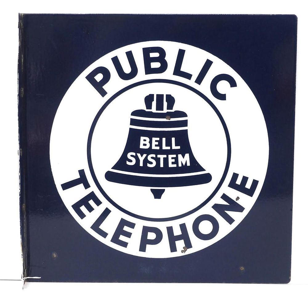 Lot 162: Bell System Public Telephone sign