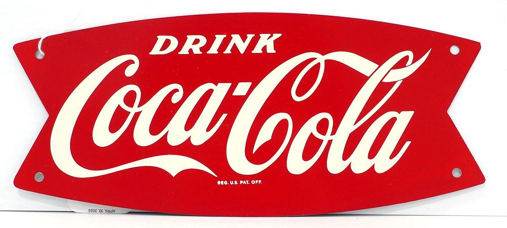 Lot 202: Drink Coca Cola fishtail sign