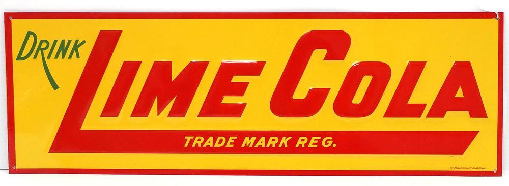 Lot 223: Drink Lime Cola sign