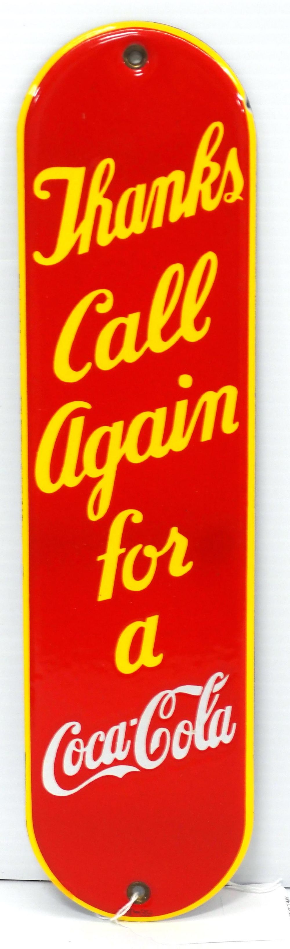 Lot 235: Coca Cola door sign