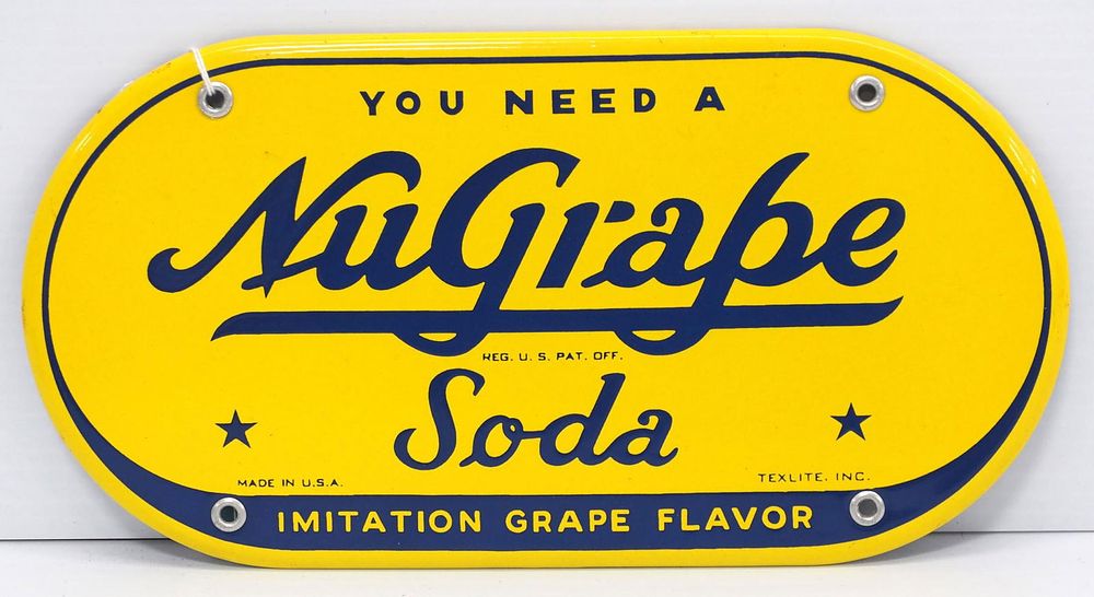 Lot 249: NuGrape Soda sign