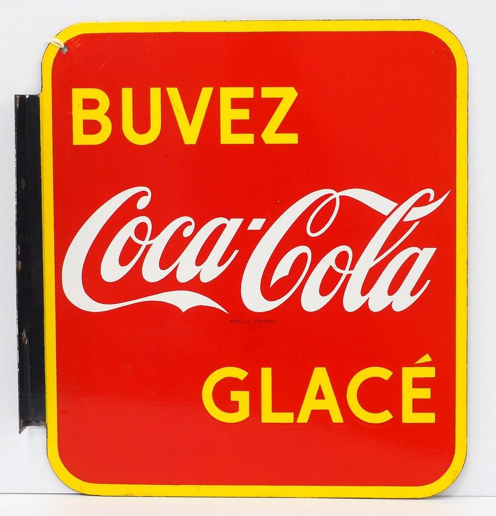 Lot 300: Coca Cola sign in French