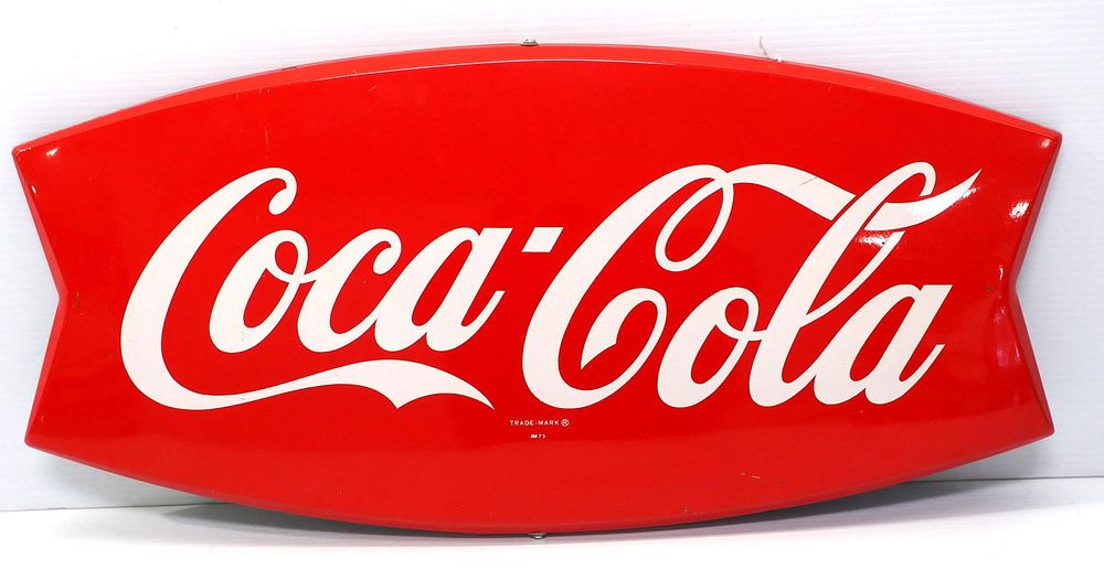 Lot 1152: Coca Cola fishtail sign