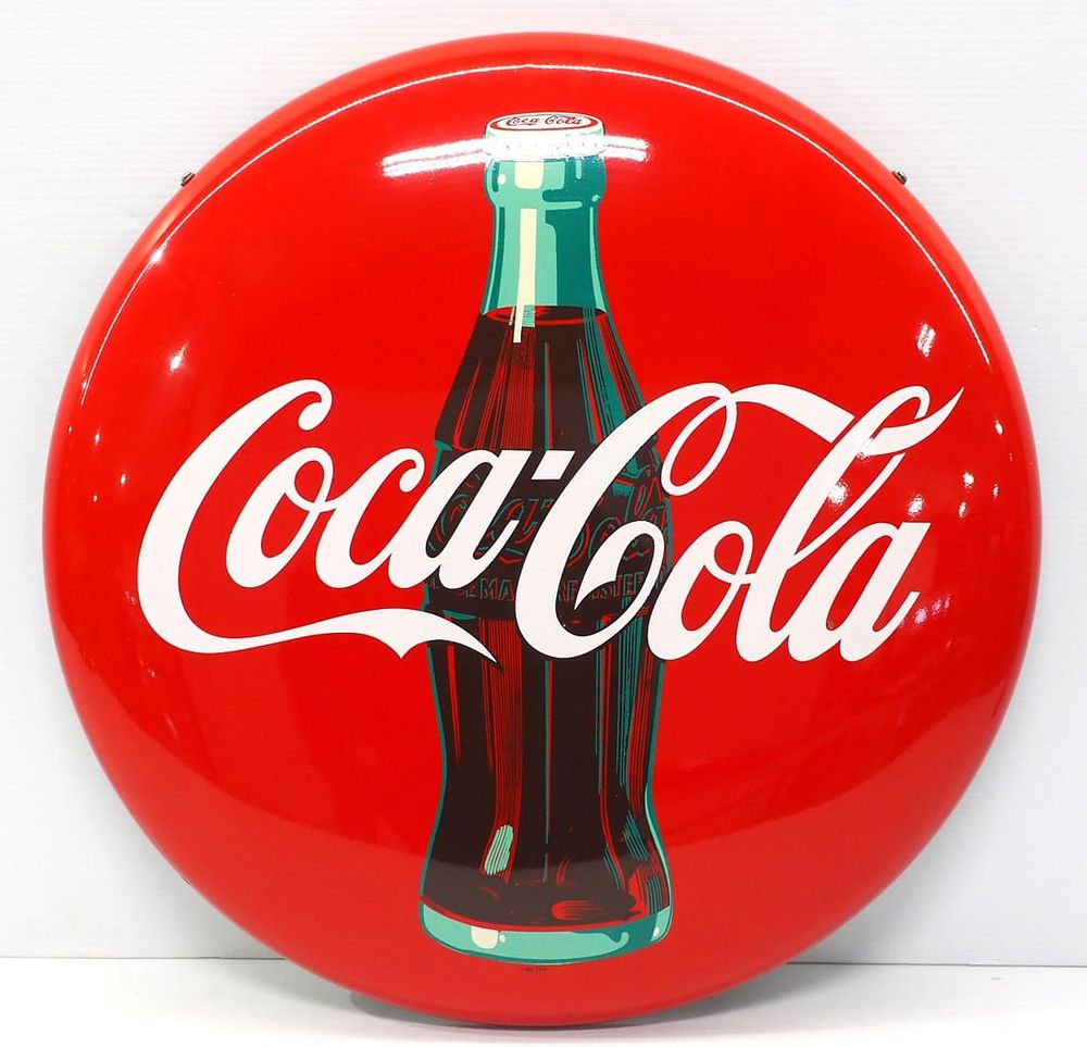 Lot 1153: NOS Coca Cola button sign