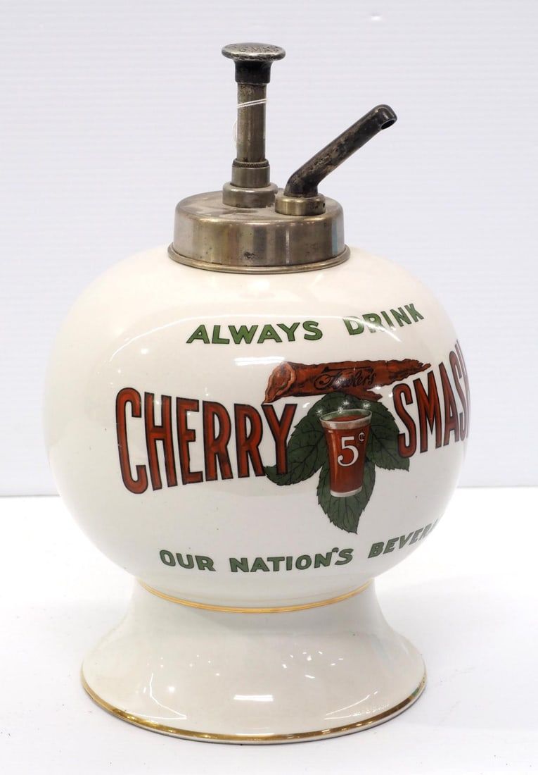 Lot 1154: Fowler's Cherry Smash porcelain drink dispenser