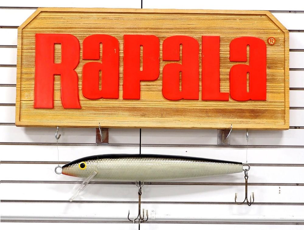 Lot 1159: Rapala sign with oversized fishing lure