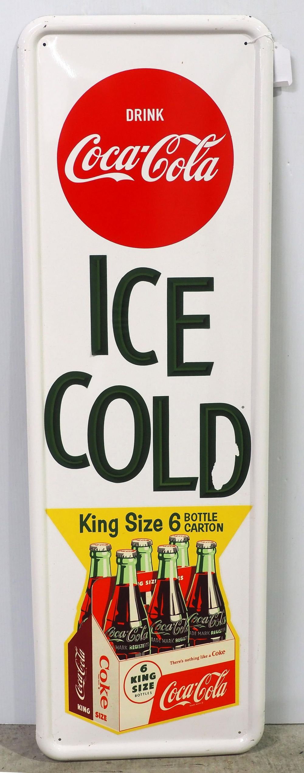 Lot 1185: Ice Cold Coca Cola 6-pack sign